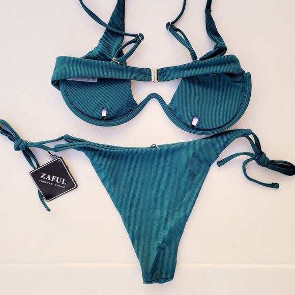 ZAFUL Textured Underwire Bikini Swimsuit Size M - Picture 5 of 6